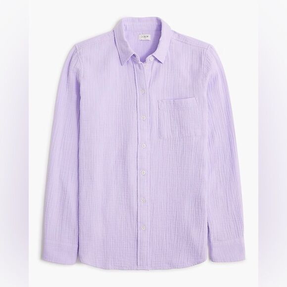 NWT J CREW Shirred-waist top in viscose crepe in lavender - Picture 3 of 6